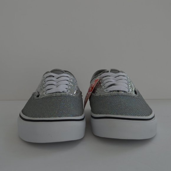 Vans authentic sequined silver sneaker shoes new - Picture 7 of 9